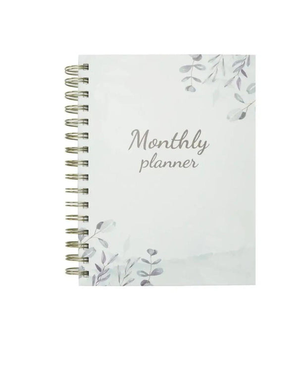 A5 2025/6 Spiral Bound Monthly Planner Ink Proof Hardcover Journal